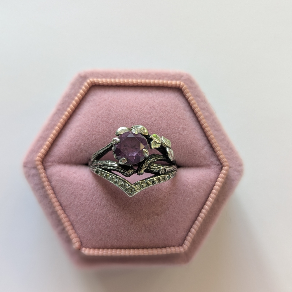 Sterling Silver and Alexandrite Chevron Ring